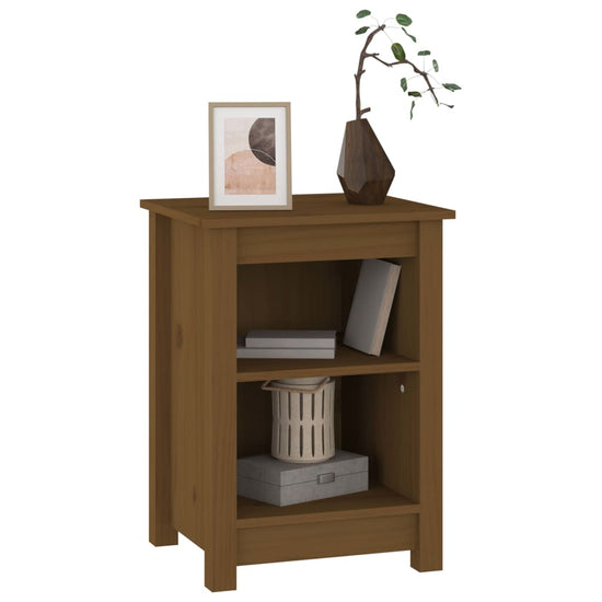 Nachtkastje 40x35x55 cm massief grenenhout honingbruin MeubelReus