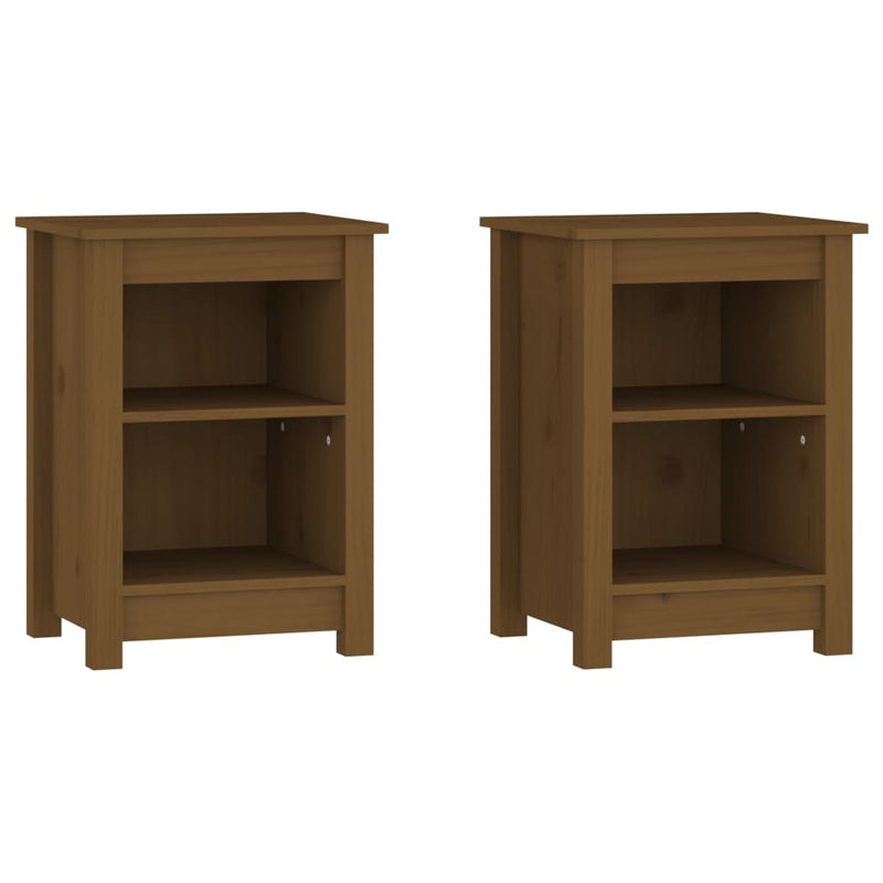 Nachtkastjes 2 st 40x35x55 cm massief grenenhout honingbruin MeubelReus