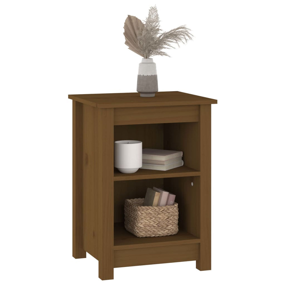 Nachtkastjes 2 st 40x35x55 cm massief grenenhout honingbruin MeubelReus