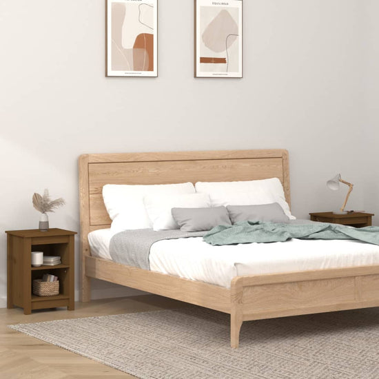 Nachtkastjes 2 st 40x35x55 cm massief grenenhout honingbruin MeubelReus