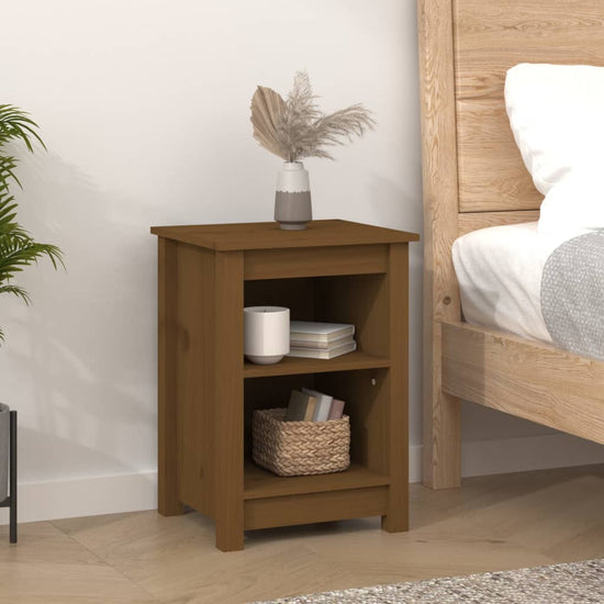 Nachtkastjes 2 st 40x35x55 cm massief grenenhout honingbruin MeubelReus