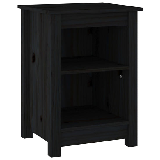 Nachtkastjes 2 st 40x35x55 cm massief grenenhout zwart MeubelReus