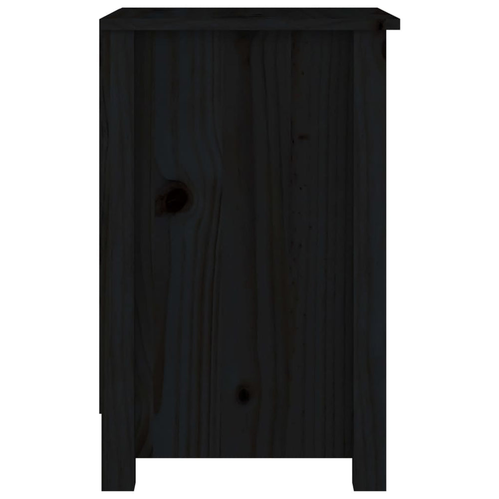 Nachtkastjes 2 st 40x35x55 cm massief grenenhout zwart MeubelReus