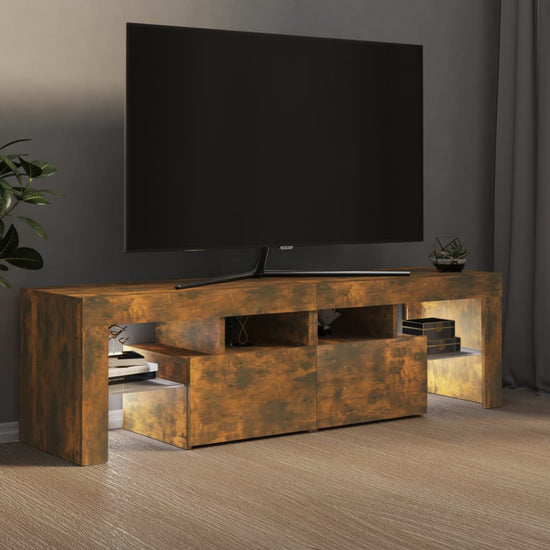 Tv-meubel LED-verlichting 140x36,5x40 cm gerookt eikenkleurig MeubelReus