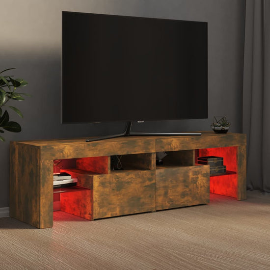 Tv-meubel LED-verlichting 140x36,5x40 cm gerookt eikenkleurig MeubelReus