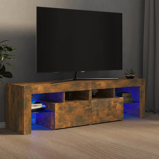 Tv-meubel LED-verlichting 140x36,5x40 cm gerookt eikenkleurig MeubelReus