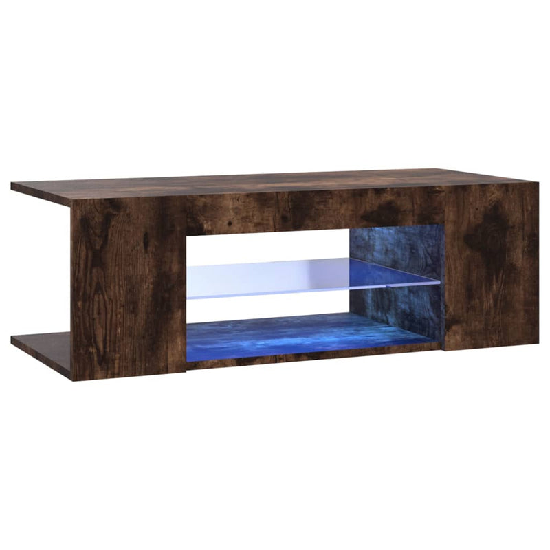 Tv-meubel met LED-verlichting 90x39x30 cm gerookt eikenkleurig MeubelReus