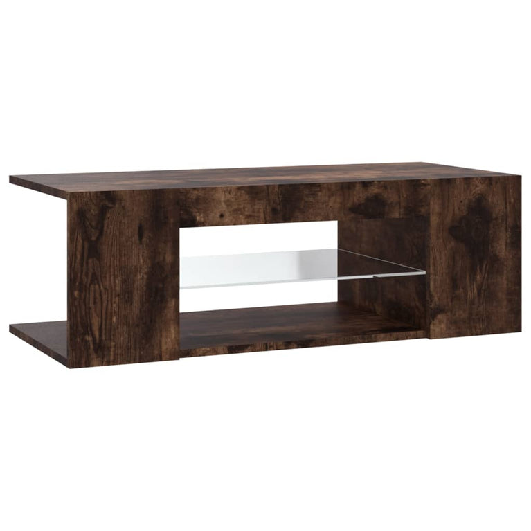 Tv-meubel met LED-verlichting 90x39x30 cm gerookt eikenkleurig MeubelReus