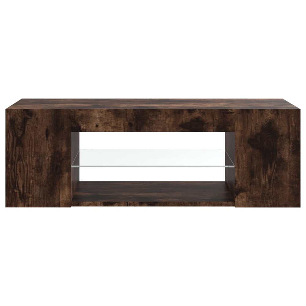 Tv-meubel met LED-verlichting 90x39x30 cm gerookt eikenkleurig MeubelReus