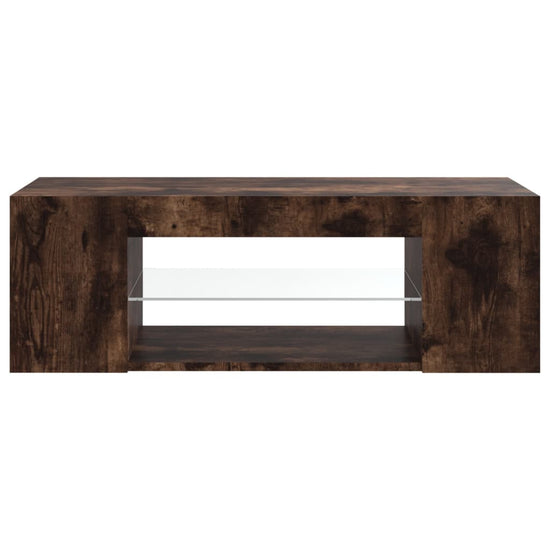 Tv-meubel met LED-verlichting 90x39x30 cm gerookt eikenkleurig MeubelReus