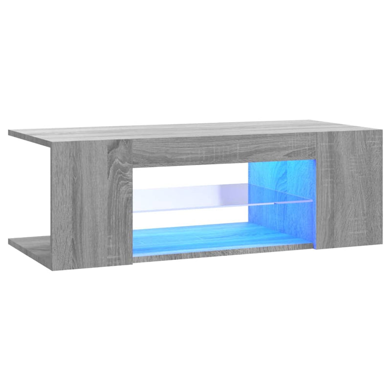 Tv-meubel met LED-verlichting 90x39x30 cm grijs sonoma eiken MeubelReus