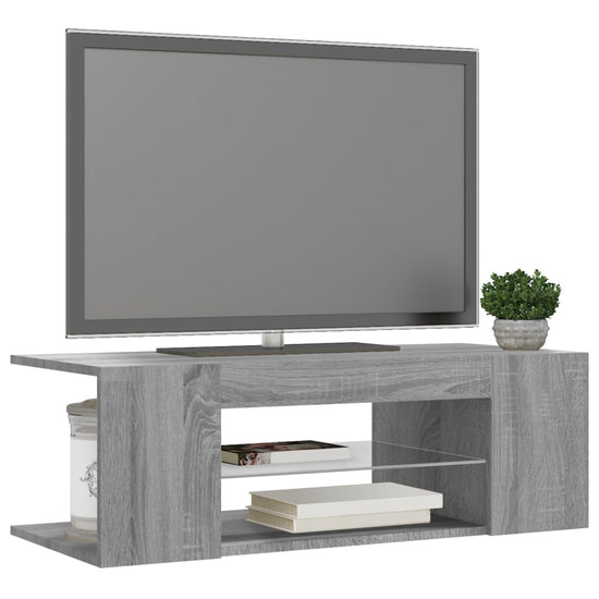 Tv-meubel met LED-verlichting 90x39x30 cm grijs sonoma eiken MeubelReus