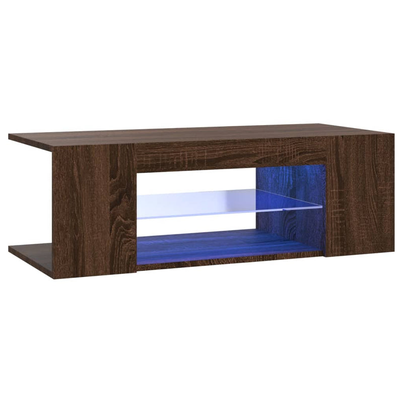 Tv-meubel met LED-verlichting 90x39x30 cm bruineikenkleurig MeubelReus