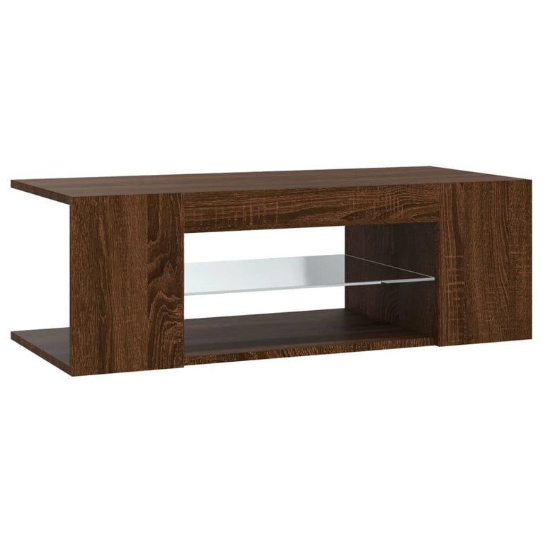 Tv-meubel met LED-verlichting 90x39x30 cm bruineikenkleurig MeubelReus