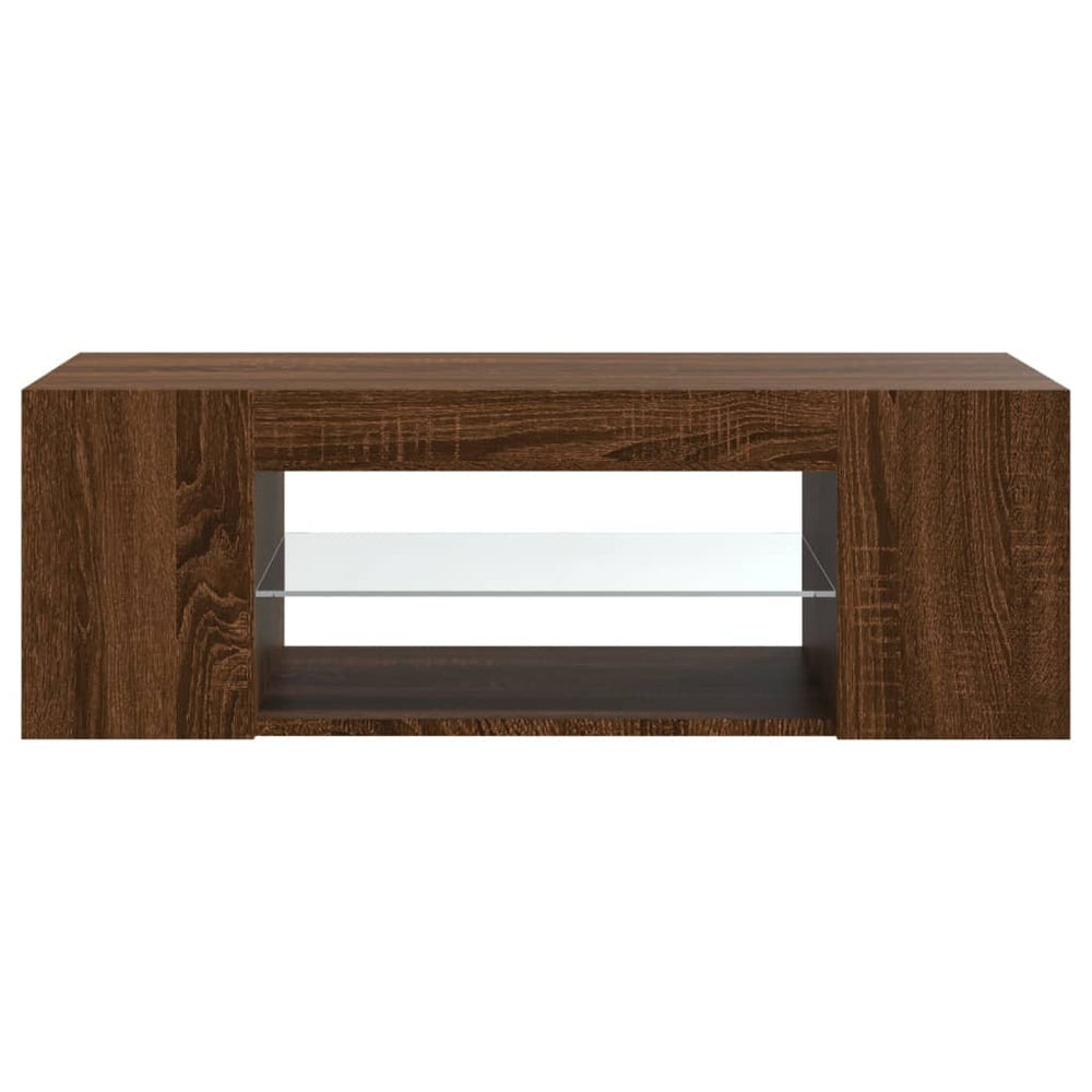 Tv-meubel met LED-verlichting 90x39x30 cm bruineikenkleurig MeubelReus
