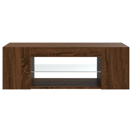 Tv-meubel met LED-verlichting 90x39x30 cm bruineikenkleurig MeubelReus