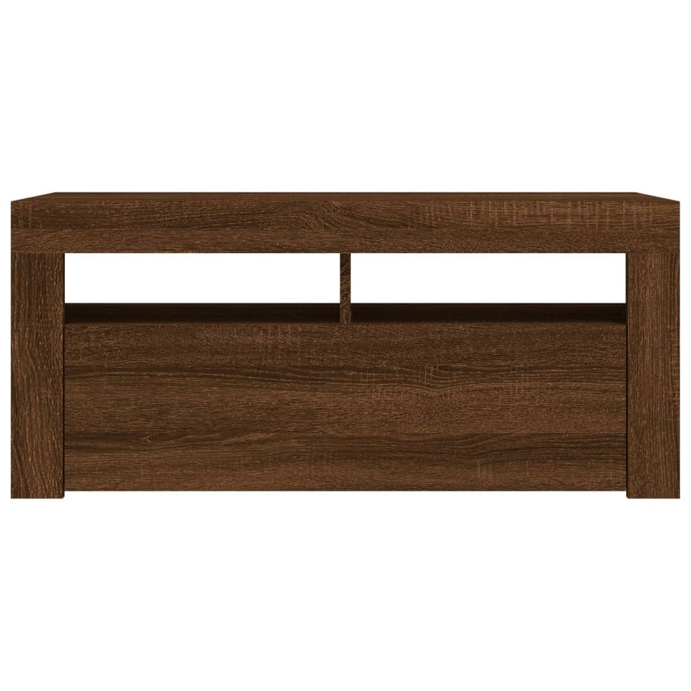 Tv-meubel met LED-verlichting 90x35x40 cm bruineikenkleurig MeubelReus