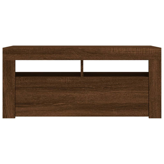 Tv-meubel met LED-verlichting 90x35x40 cm bruineikenkleurig MeubelReus