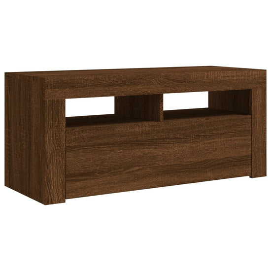 Tv-meubel met LED-verlichting 90x35x40 cm bruineikenkleurig MeubelReus