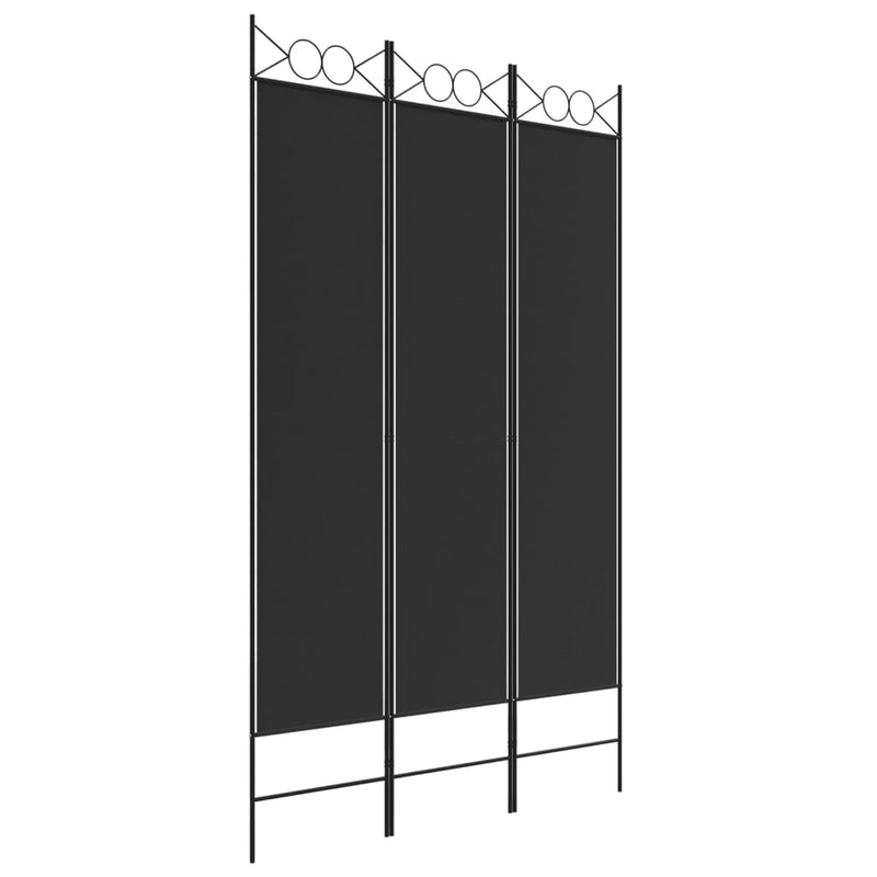 Kamerscherm met 3 panelen 120x200 cm stof zwart MeubelReus
