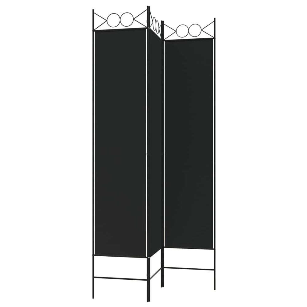 Kamerscherm met 3 panelen 120x200 cm stof zwart MeubelReus