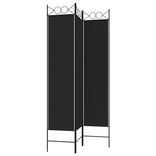 Kamerscherm met 3 panelen 120x200 cm stof zwart MeubelReus