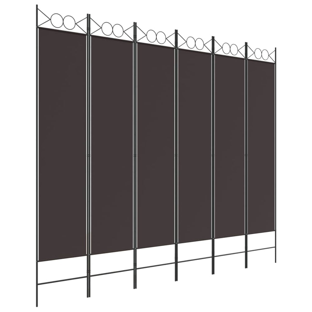 Kamerscherm met 6 panelen 240x200 cm stof bruin MeubelReus