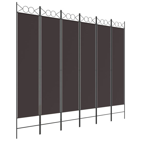 Kamerscherm met 6 panelen 240x200 cm stof bruin MeubelReus