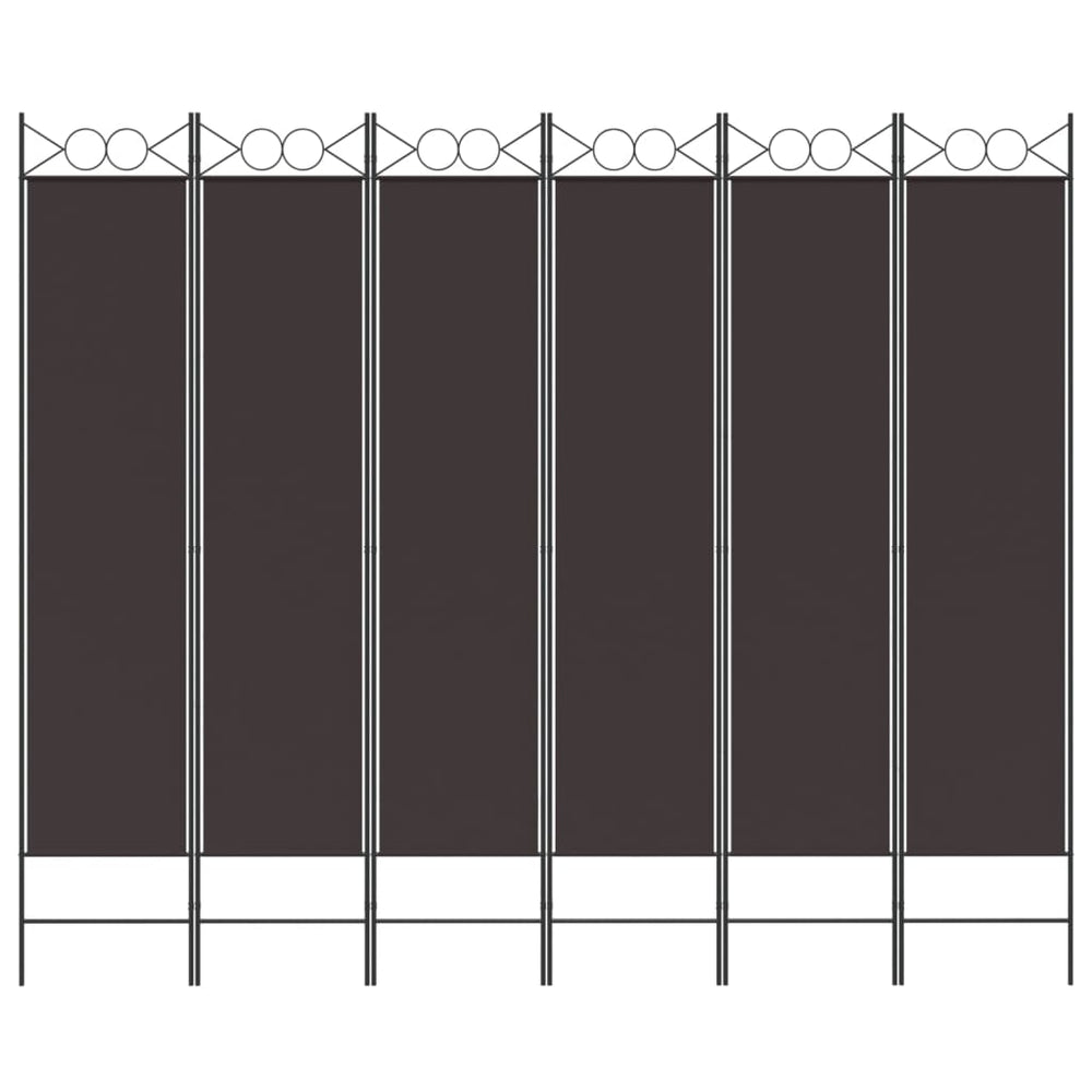Kamerscherm met 6 panelen 240x200 cm stof bruin MeubelReus