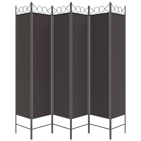 Kamerscherm met 6 panelen 240x200 cm stof bruin MeubelReus