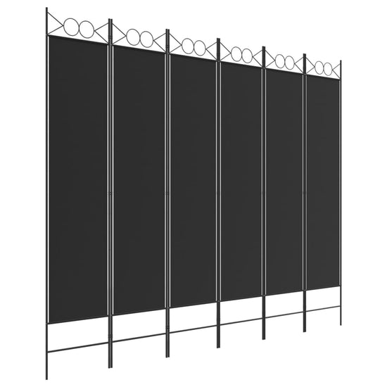 Kamerscherm met 6 panelen 240x200 cm stof zwart MeubelReus