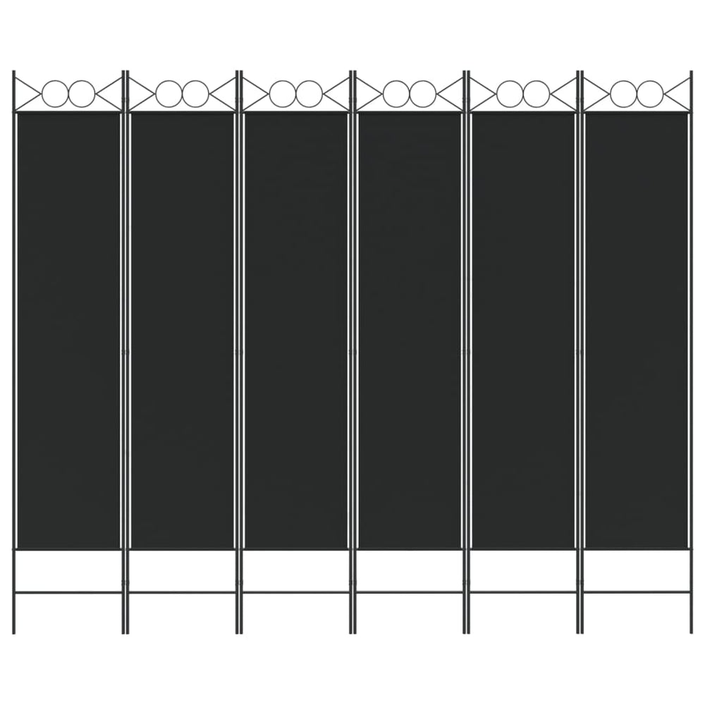 Kamerscherm met 6 panelen 240x200 cm stof zwart MeubelReus
