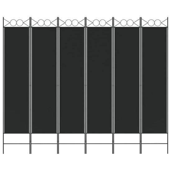 Kamerscherm met 6 panelen 240x200 cm stof zwart MeubelReus