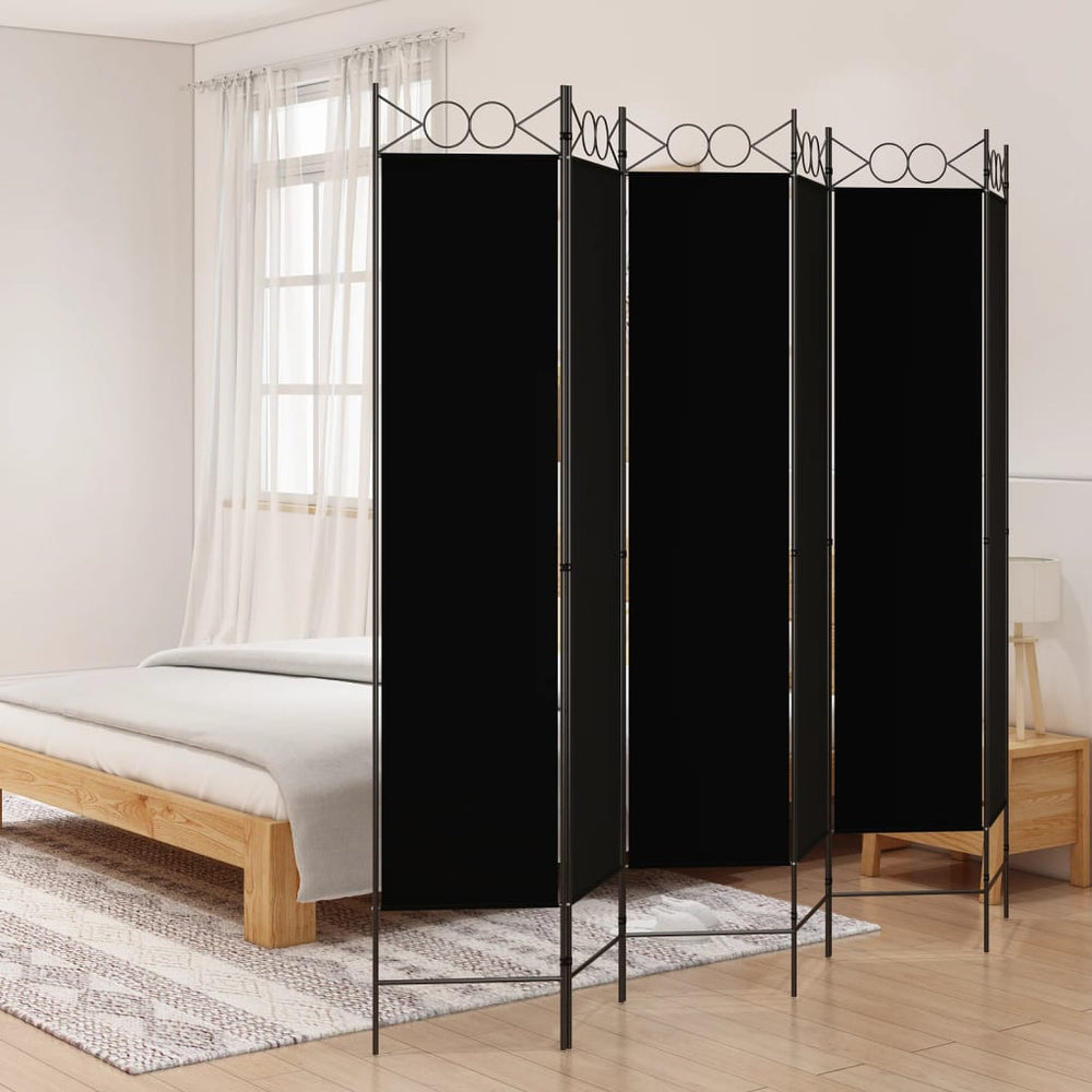 Kamerscherm met 6 panelen 240x200 cm stof zwart MeubelReus
