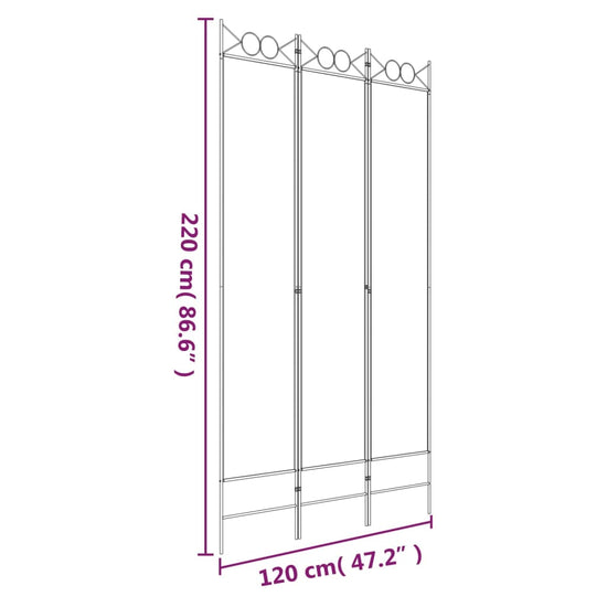 Kamerscherm met 3 panelen 120x220 cm stof bruin MeubelReus