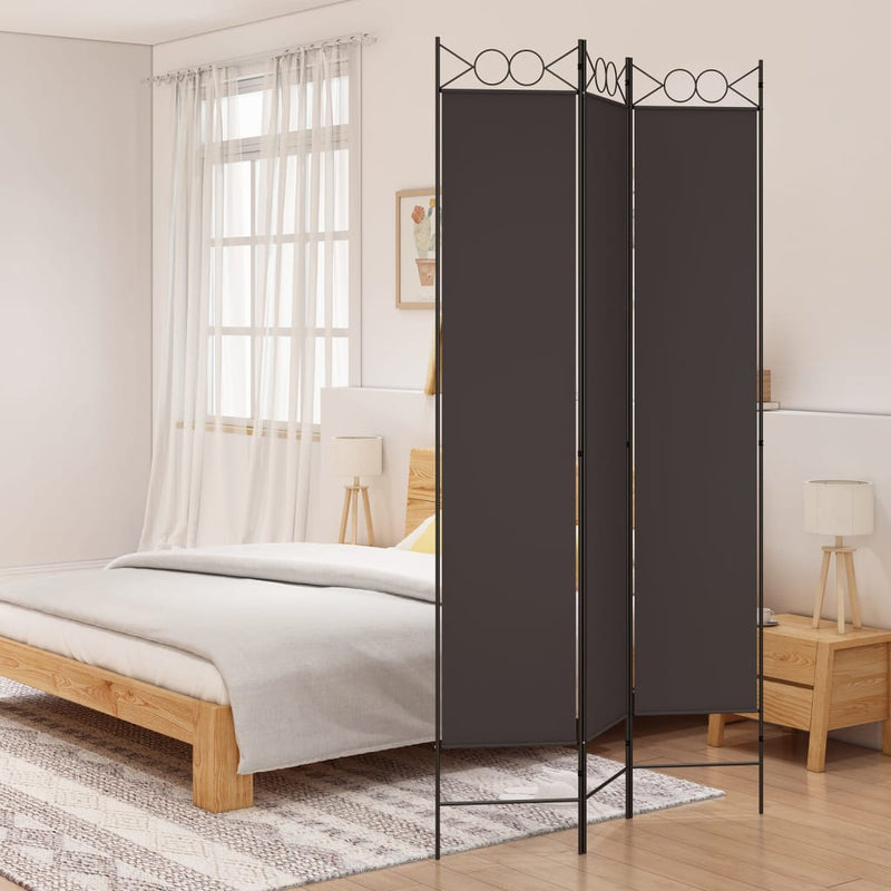 Kamerscherm met 3 panelen 120x220 cm stof bruin MeubelReus