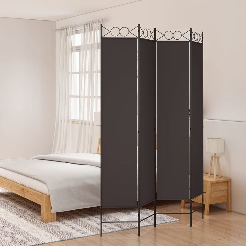 vidaXL Kamerscherm met 4 panelen 160x220 cm stof bruin MeubelReus