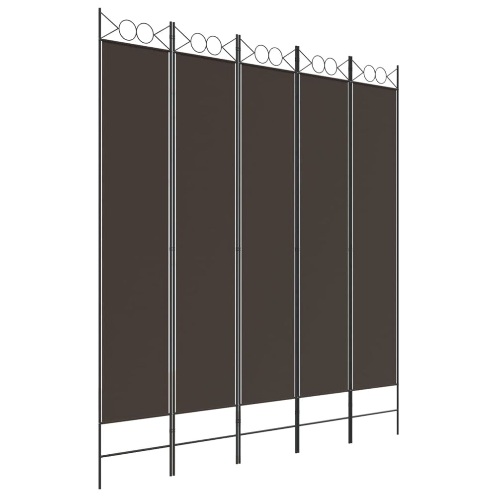 vidaXL Kamerscherm met 5 panelen 200x220 cm stof bruin MeubelReus