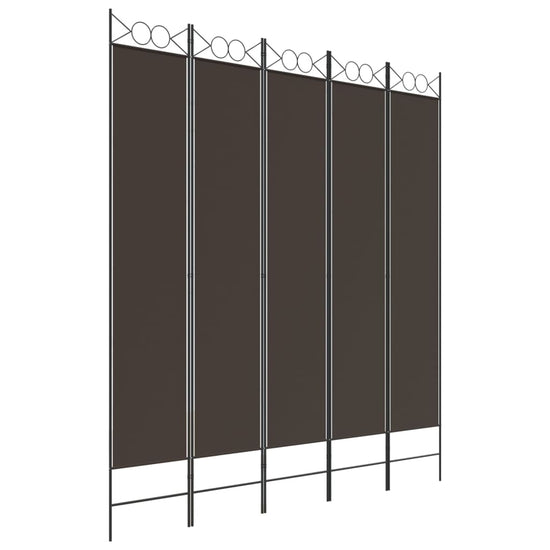 vidaXL Kamerscherm met 5 panelen 200x220 cm stof bruin MeubelReus