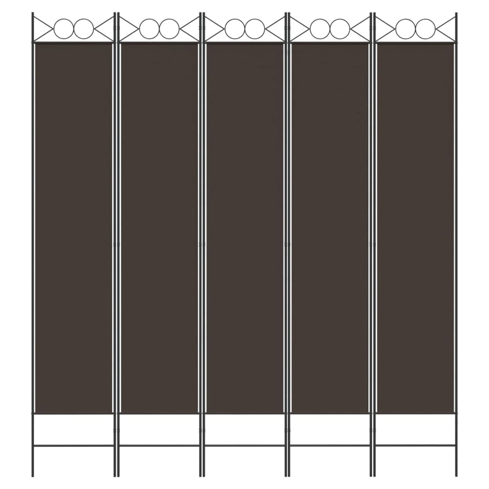 vidaXL Kamerscherm met 5 panelen 200x220 cm stof bruin MeubelReus