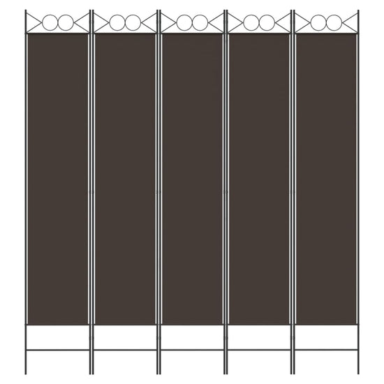 vidaXL Kamerscherm met 5 panelen 200x220 cm stof bruin MeubelReus