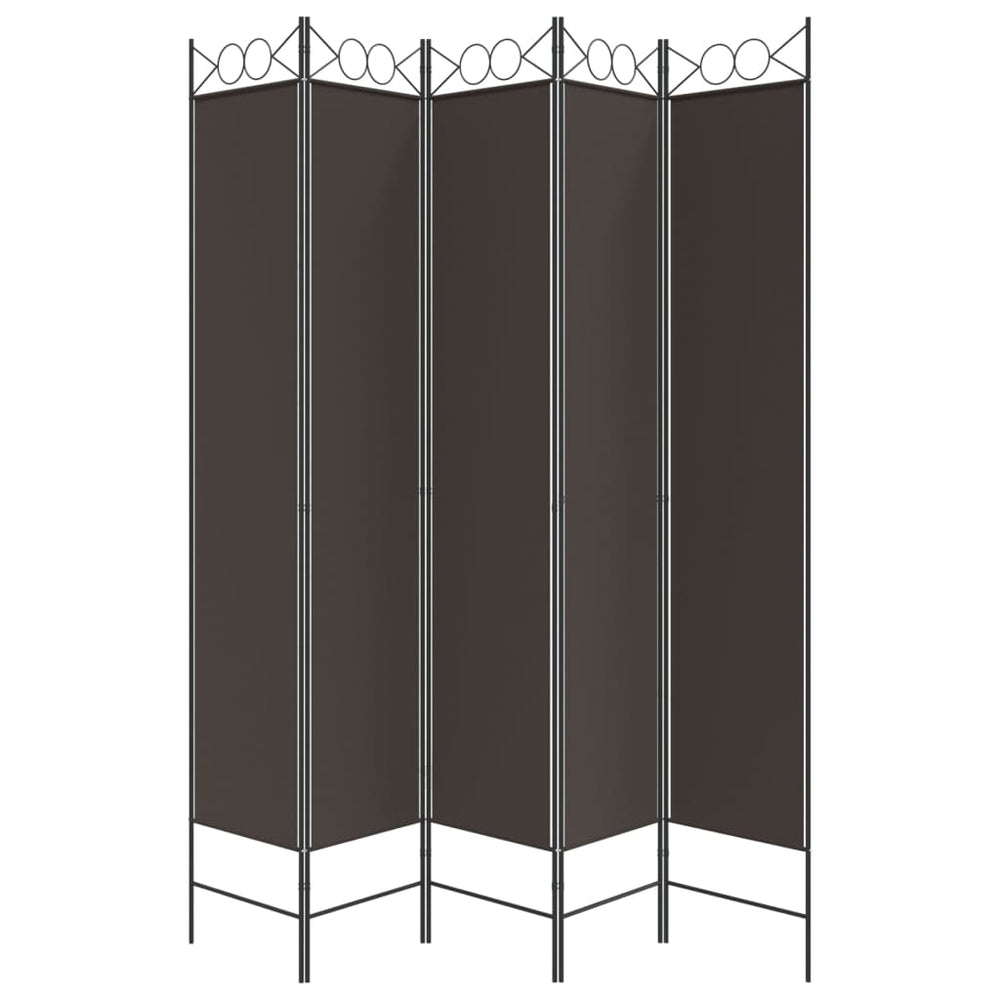 vidaXL Kamerscherm met 5 panelen 200x220 cm stof bruin MeubelReus