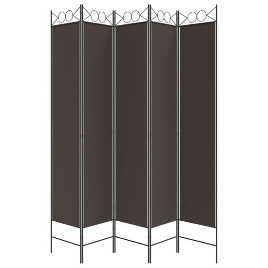 vidaXL Kamerscherm met 5 panelen 200x220 cm stof bruin MeubelReus