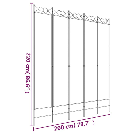 vidaXL Kamerscherm met 5 panelen 200x220 cm stof bruin MeubelReus