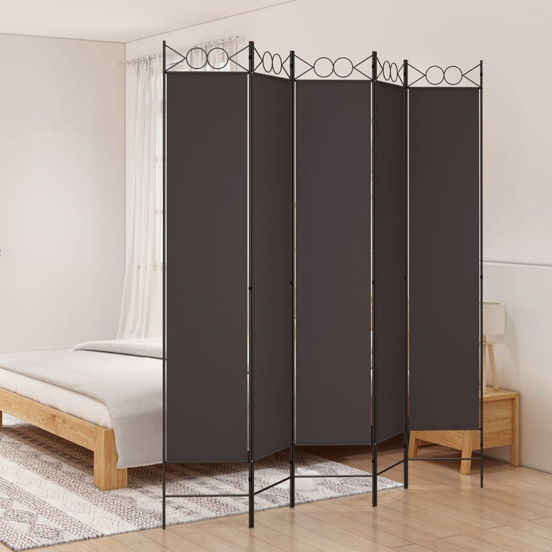 vidaXL Kamerscherm met 5 panelen 200x220 cm stof bruin MeubelReus
