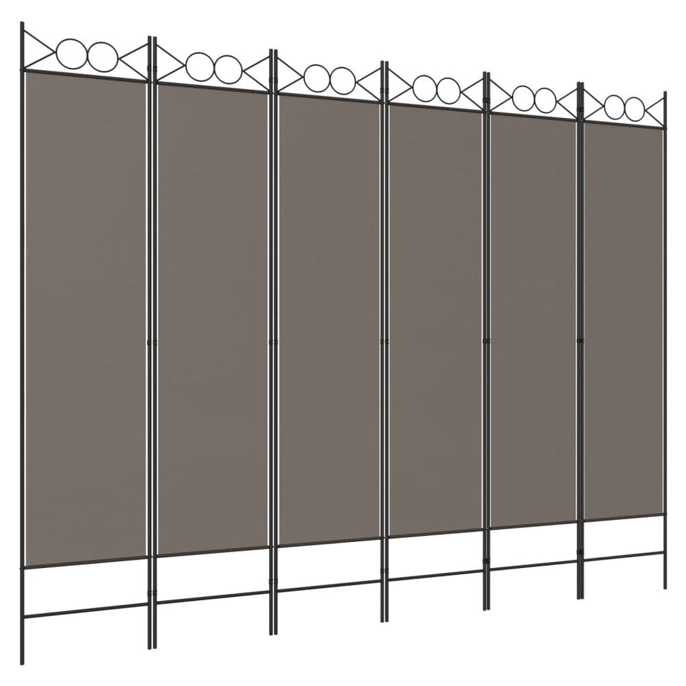 vidaXL Kamerscherm met 6 panelen 240x220 cm stof antracietkleurig MeubelReus