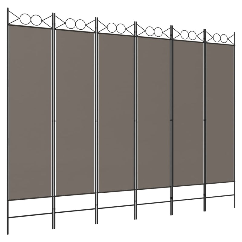 vidaXL Kamerscherm met 6 panelen 240x220 cm stof antracietkleurig MeubelReus