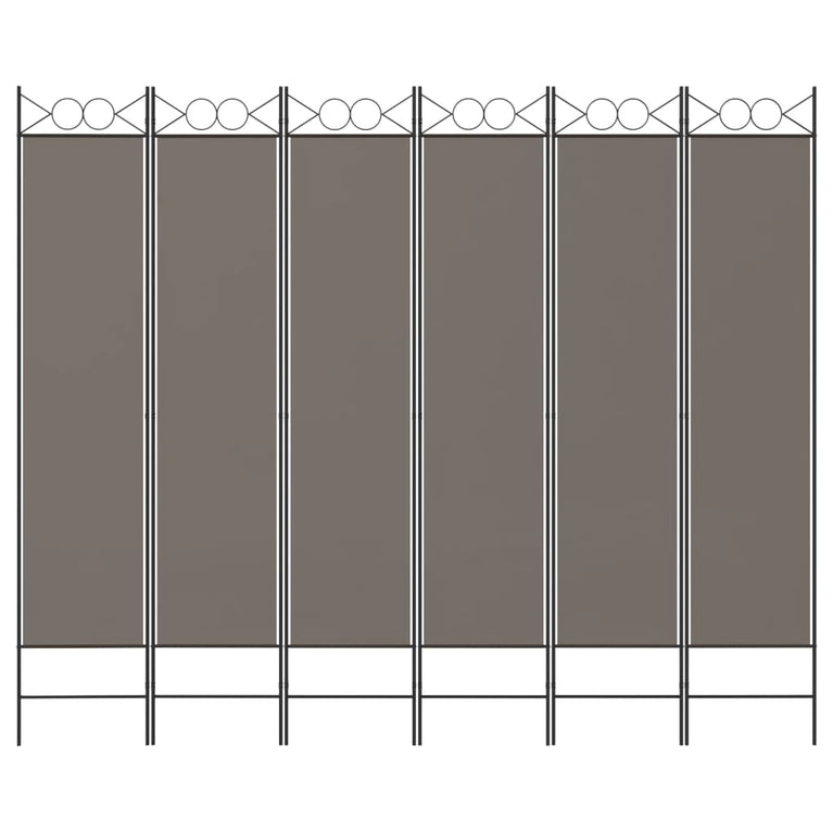 vidaXL Kamerscherm met 6 panelen 240x220 cm stof antracietkleurig MeubelReus