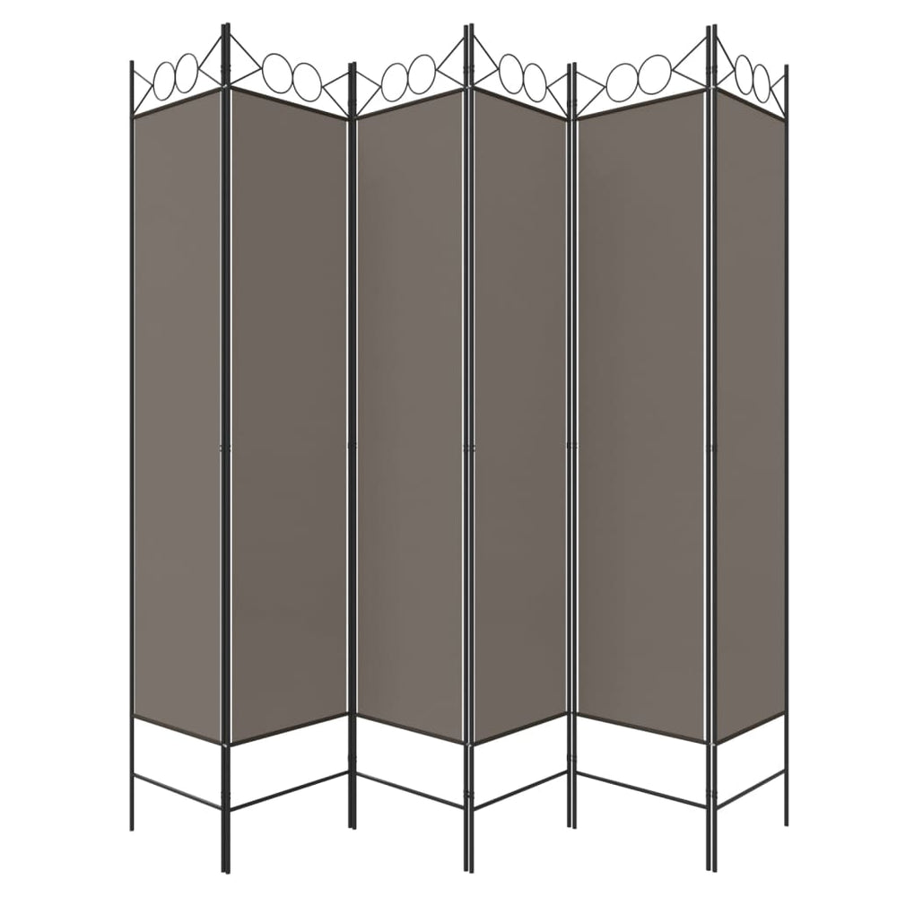 vidaXL Kamerscherm met 6 panelen 240x220 cm stof antracietkleurig MeubelReus