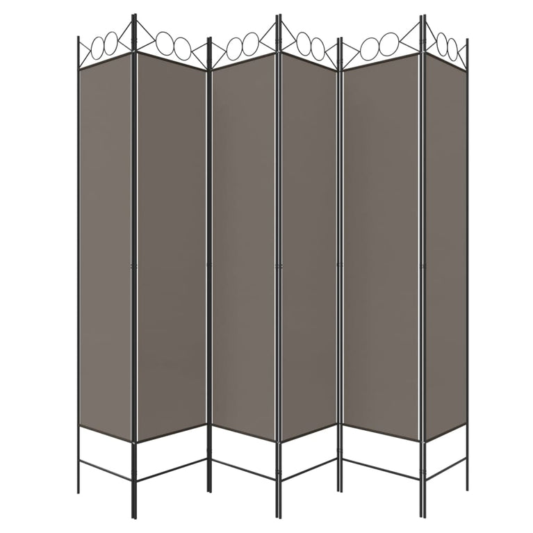 vidaXL Kamerscherm met 6 panelen 240x220 cm stof antracietkleurig MeubelReus